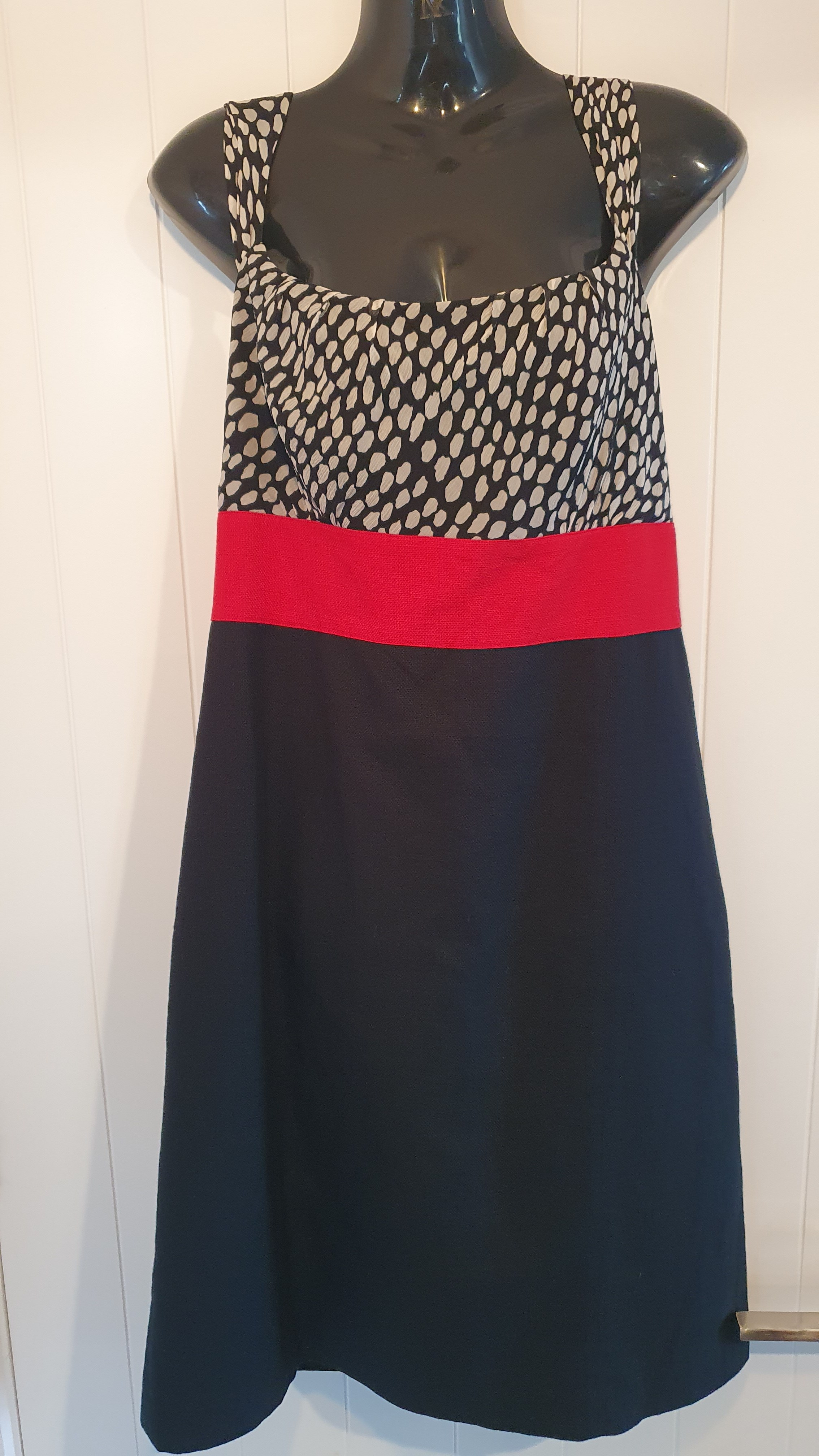 Ann Taylor Dress Black Size 12 Red Waist Detail