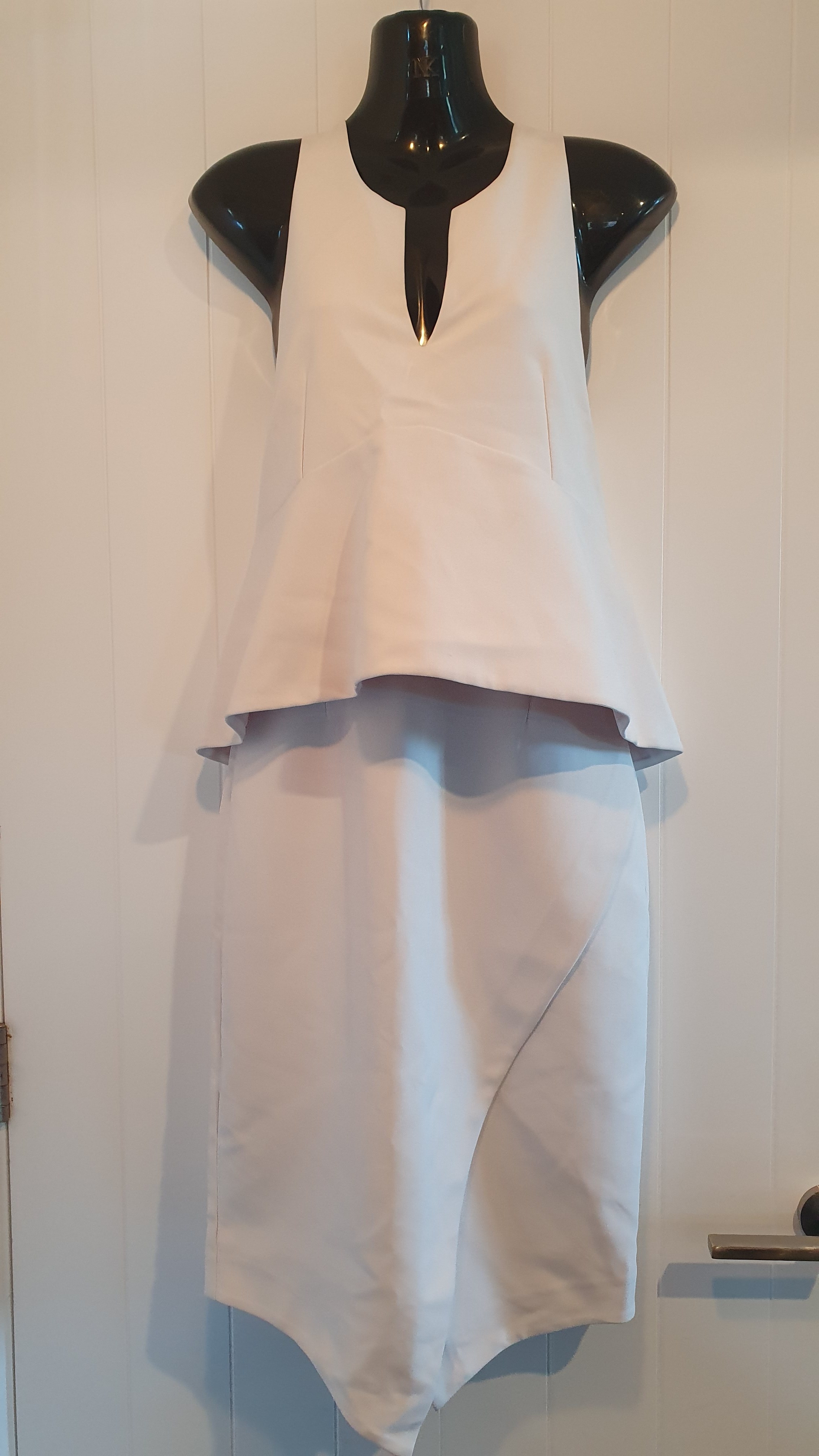 Life With Bird Dress Cream White Zip Detail Size 8