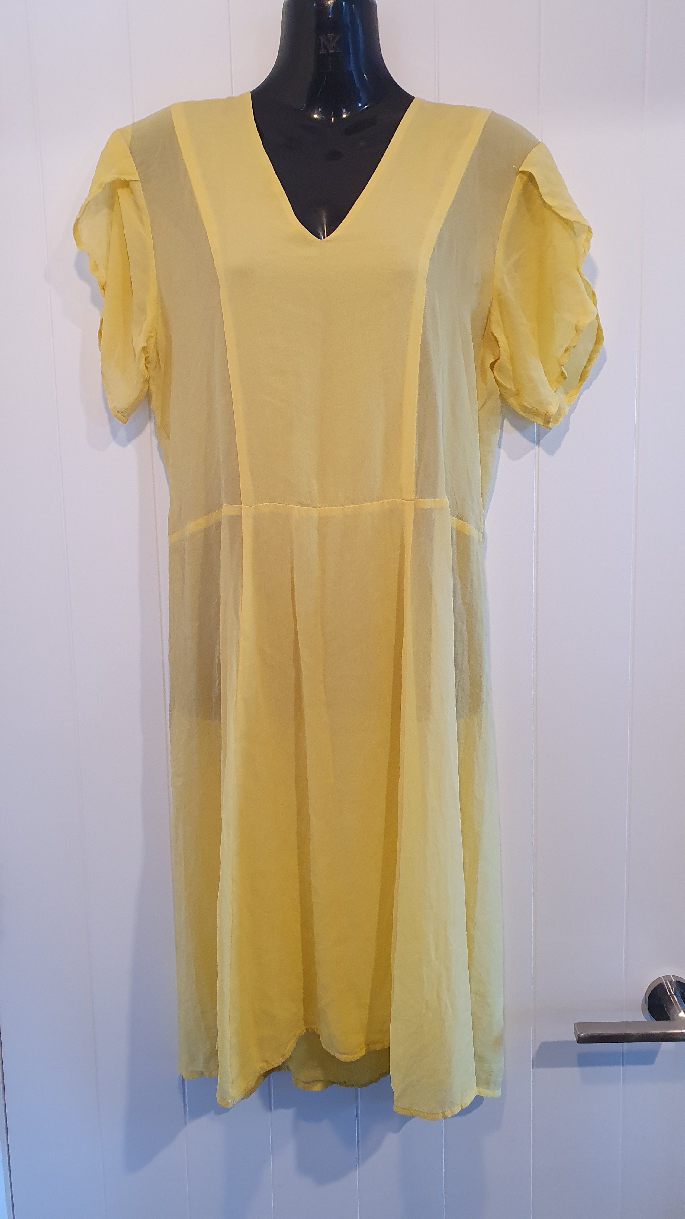 Salasai Sheer Panel Dress Yellow Size S
