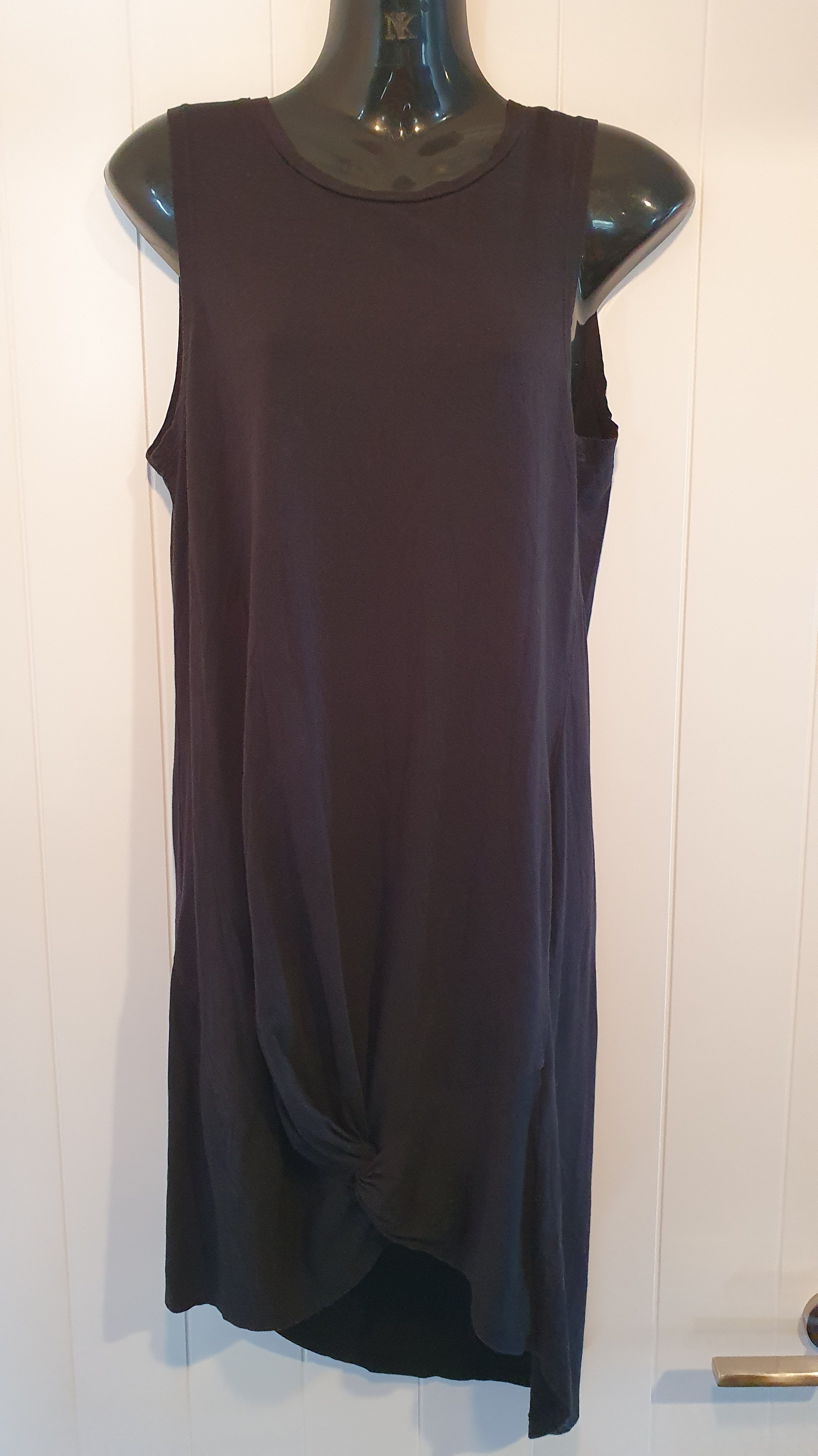 Silent Theory Dress Black Knot Front Midi Size 10