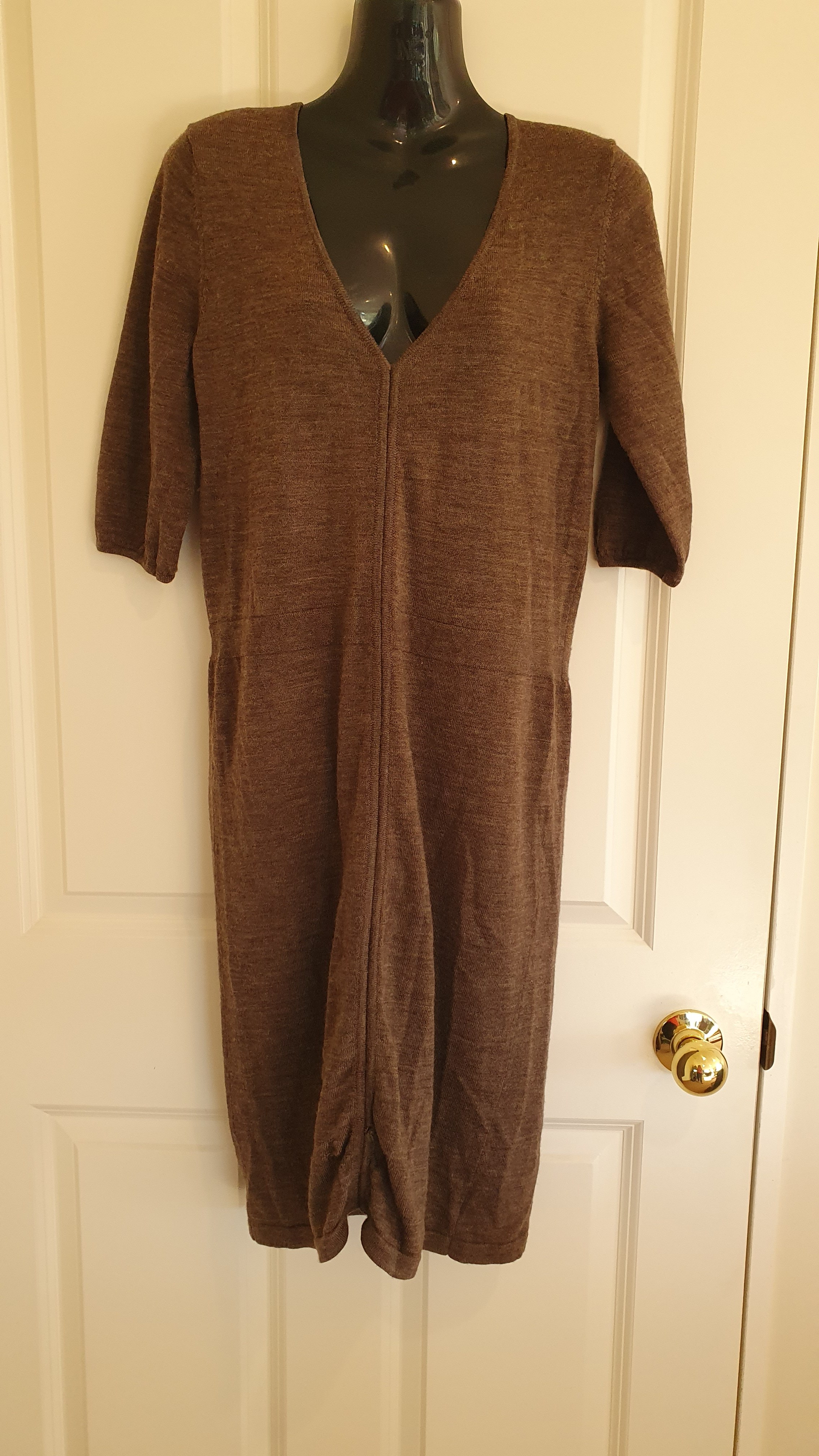 Storm Brown Wool Knit Dress Size 12