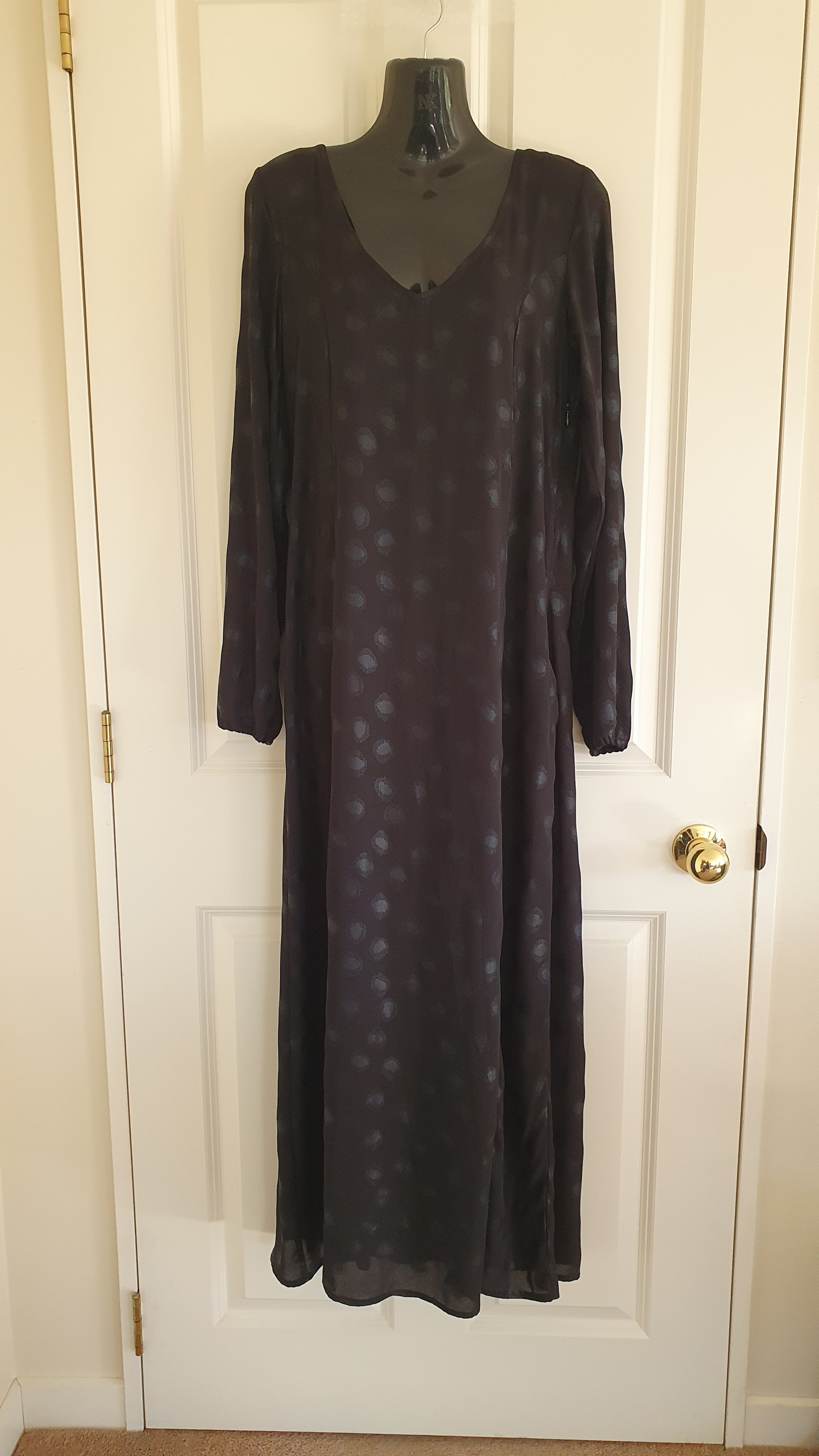 Glassons Black Sheer Maxi Dress Size M As NWT Long Sleeve