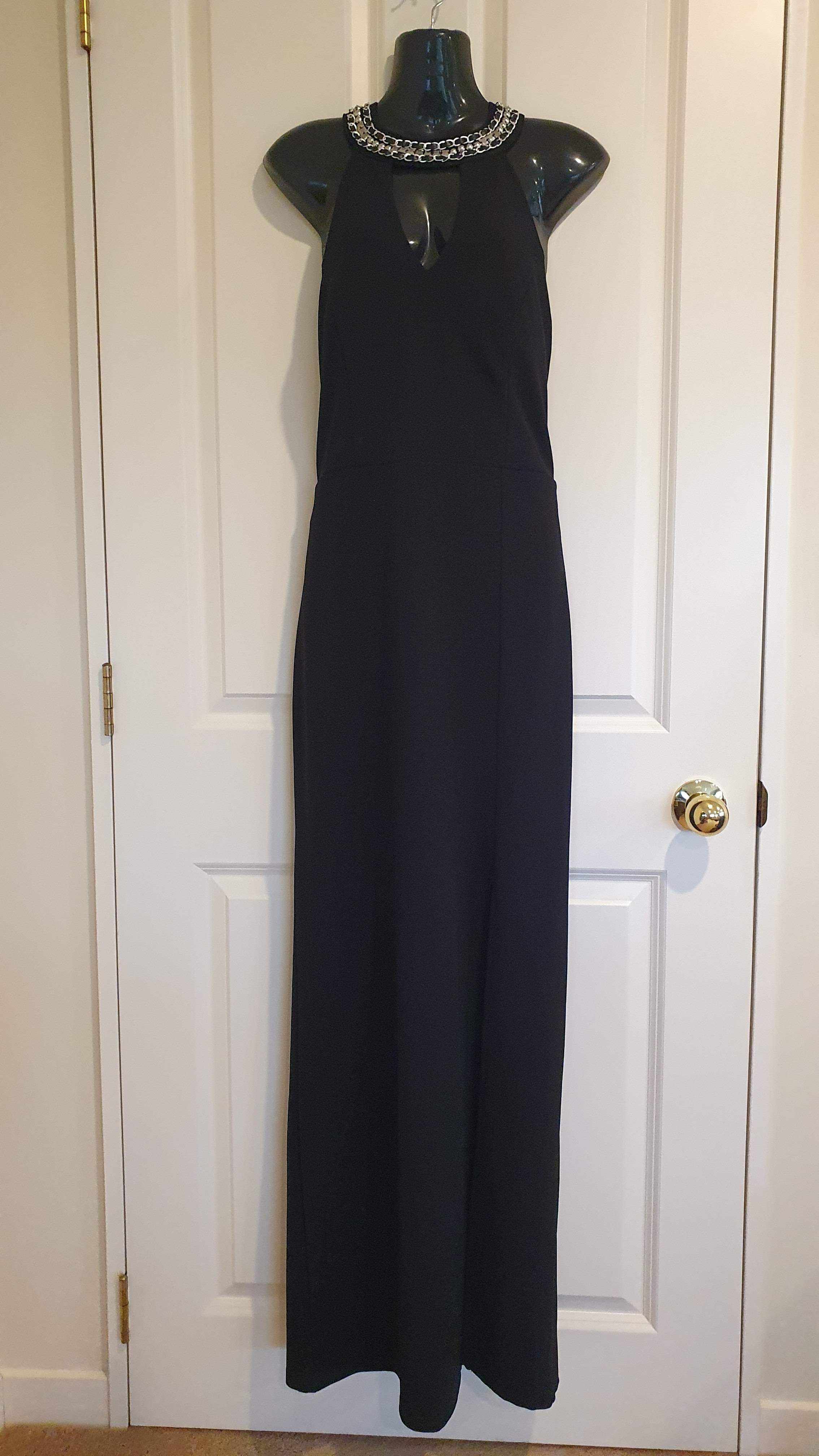 Pagani Black Embellished Maxi Dress Size 14 As New with Tags