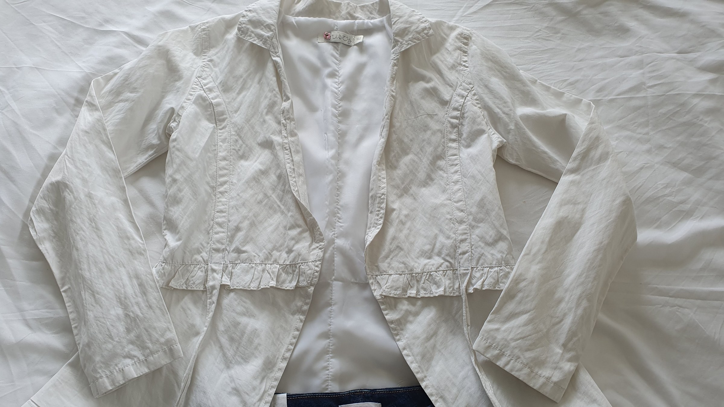 Suszy Jacket White Size 152 Girls Ruffle Waist