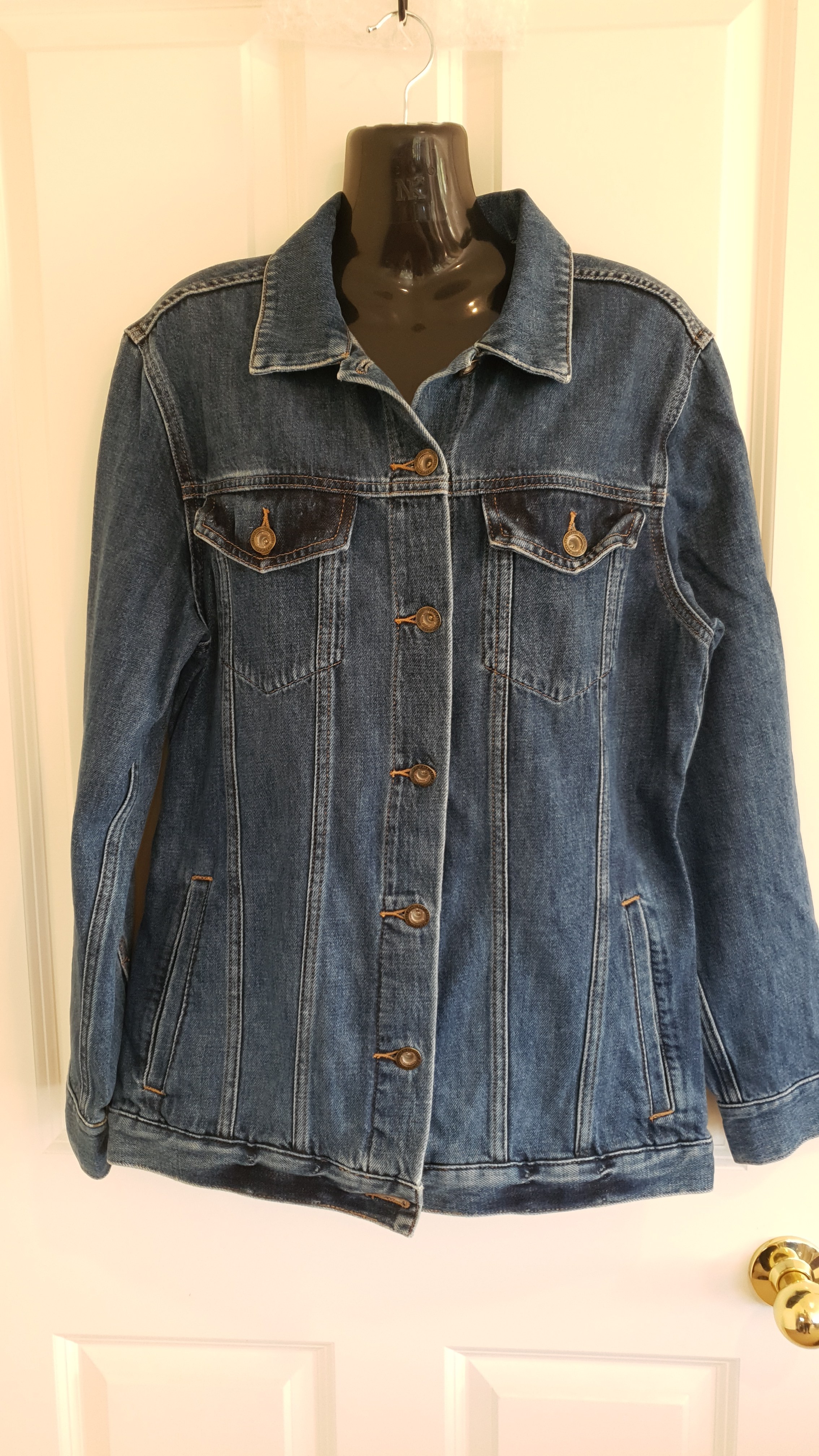 Next Oversized Denim Jacket Blue 100% Cotton Size 12