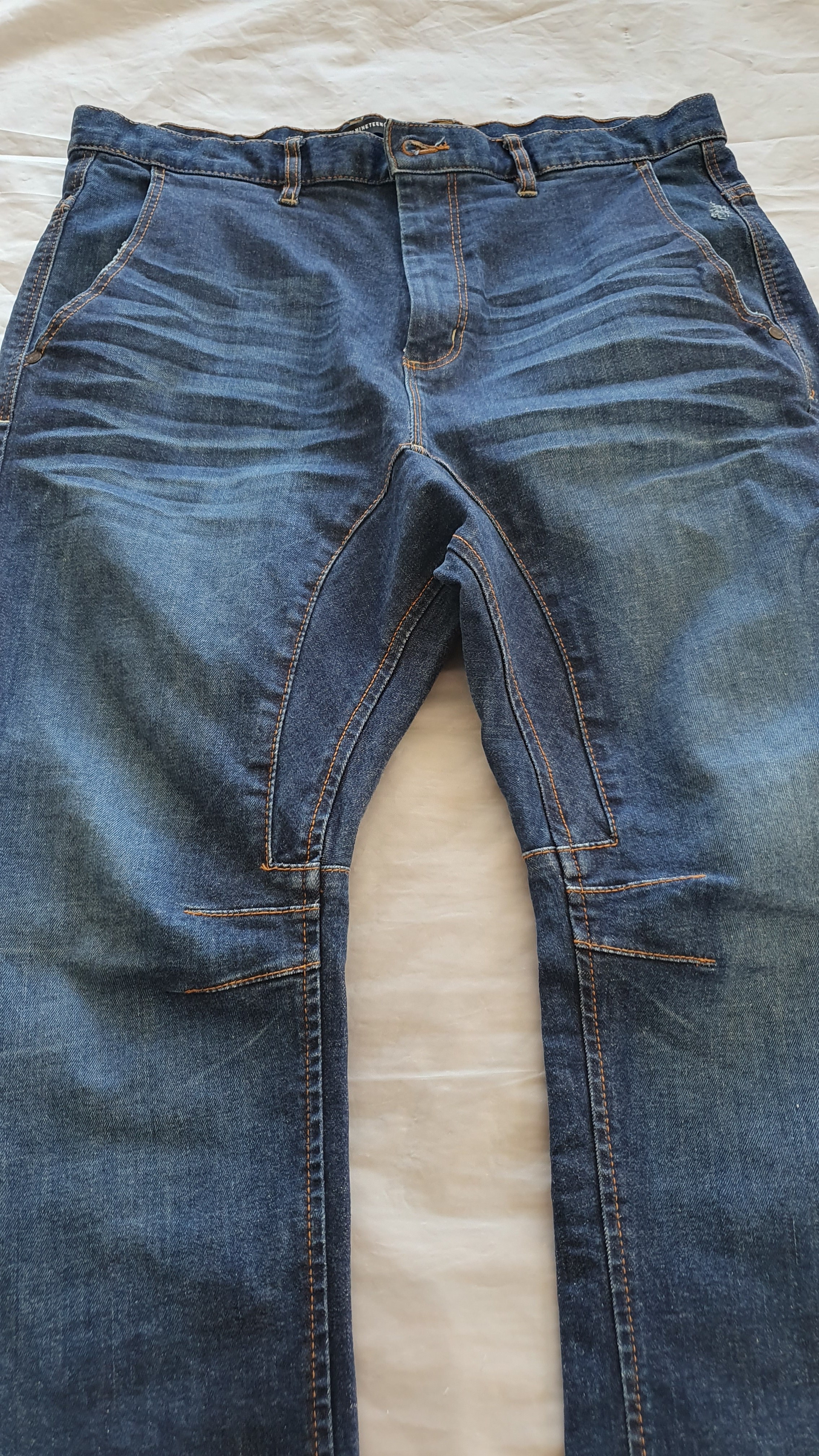 Est 1991 Jeans Blue Slim Denim Jogger Streetwear Size 34 Stretch Mens