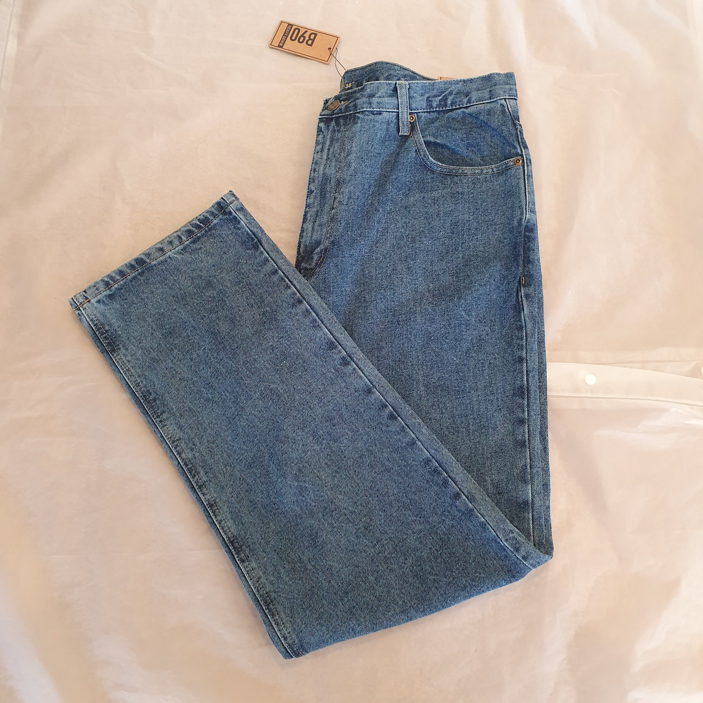 B90 Heavy Denim Straight Leg Jeans BNWT Size 38 Men's Blue Cotton