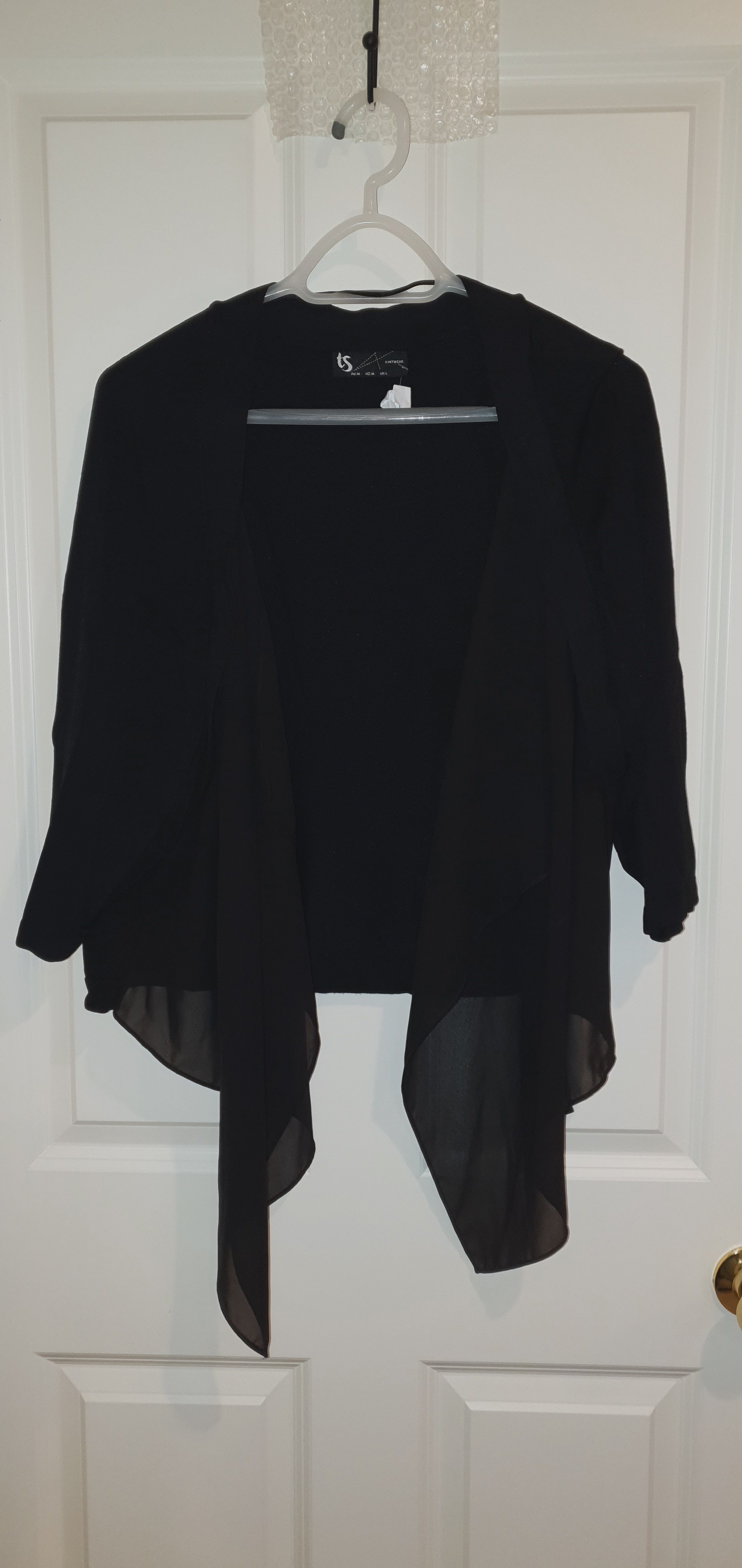 Taking Shape Sheer Cardigan Overlay Top Black Size M Lightweight Layer
