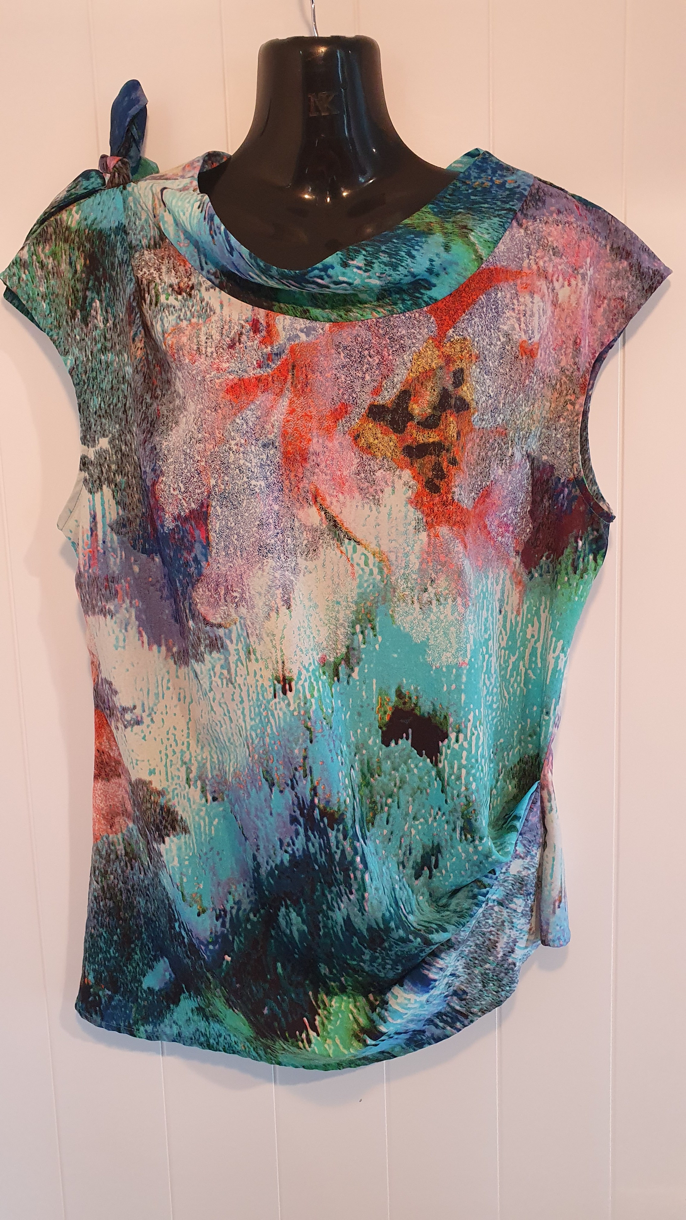 Stitches Multicolour Abstract Top Size 14