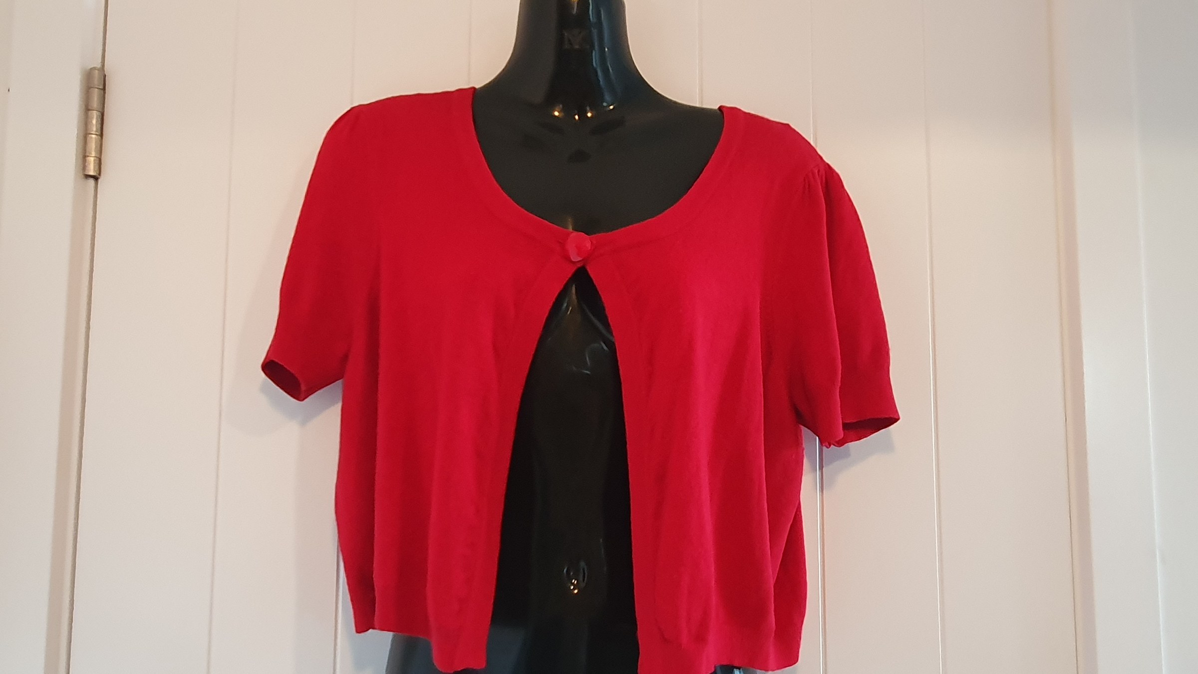Jigsaw Red Knit Top Short Sleeve Size 12