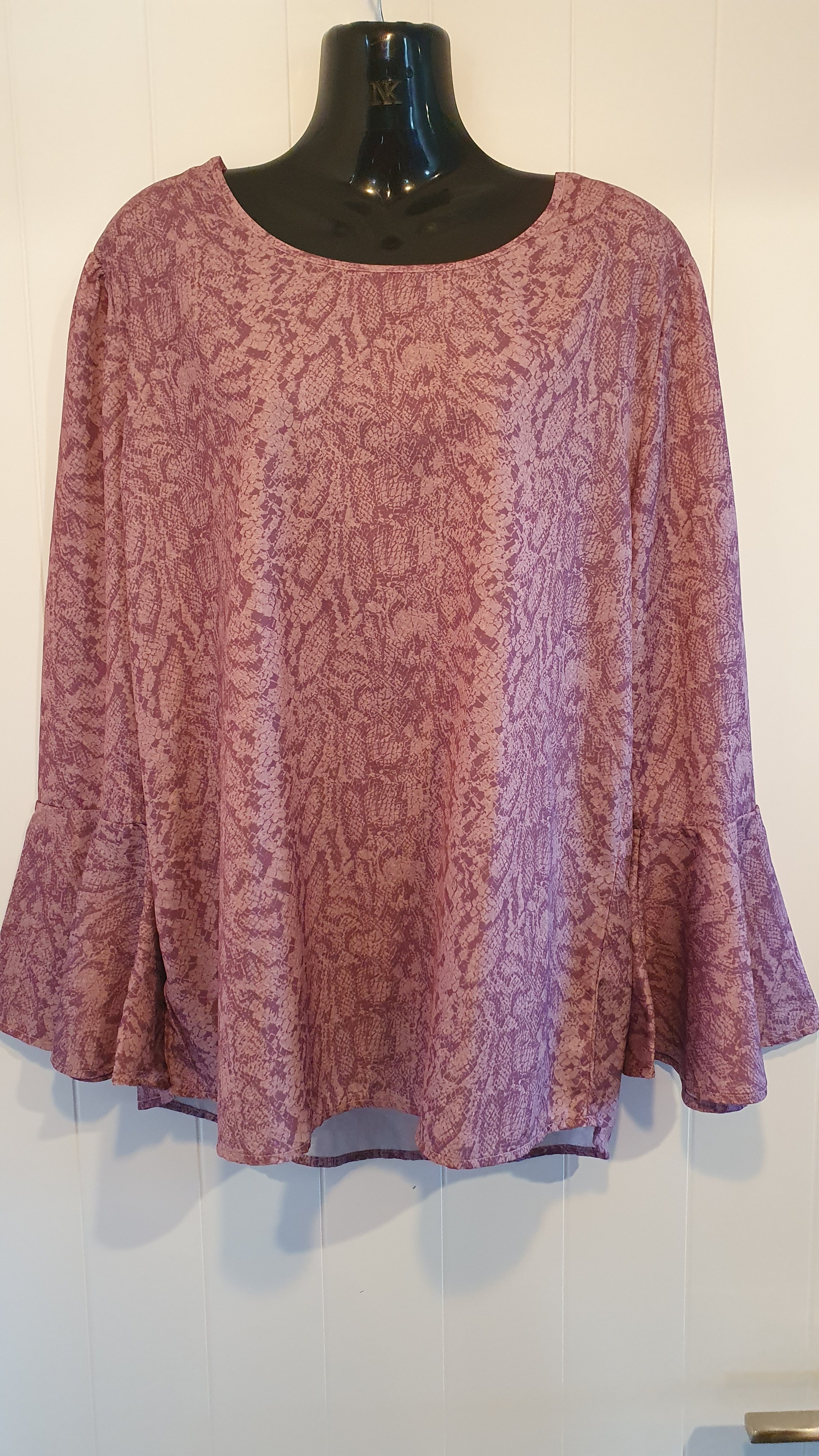 Mi Moso Long Sleeve Print Top Purple Size 10 ANWT