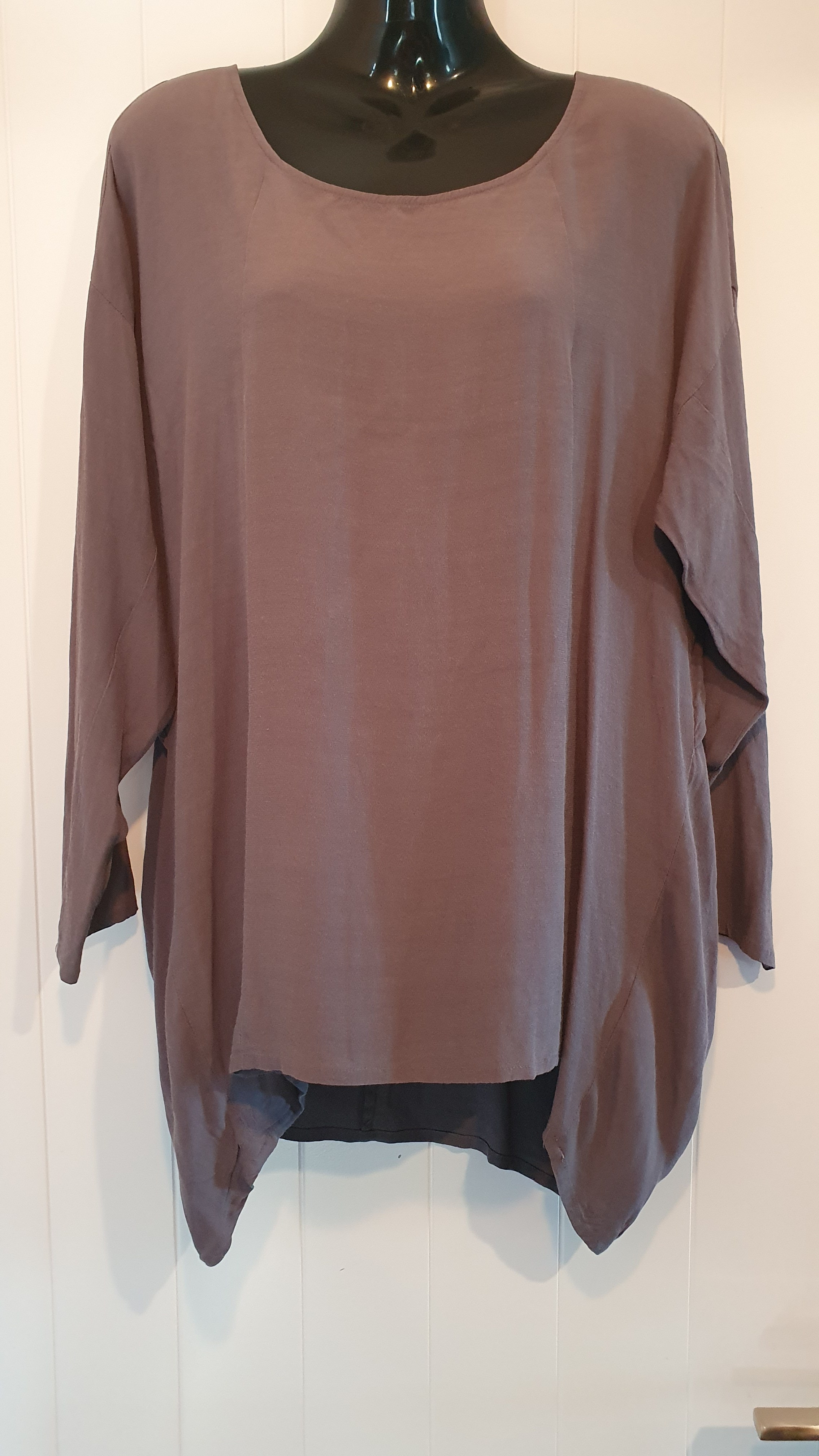 Morrison Cupro Rayon Drape Top Taupe Size M