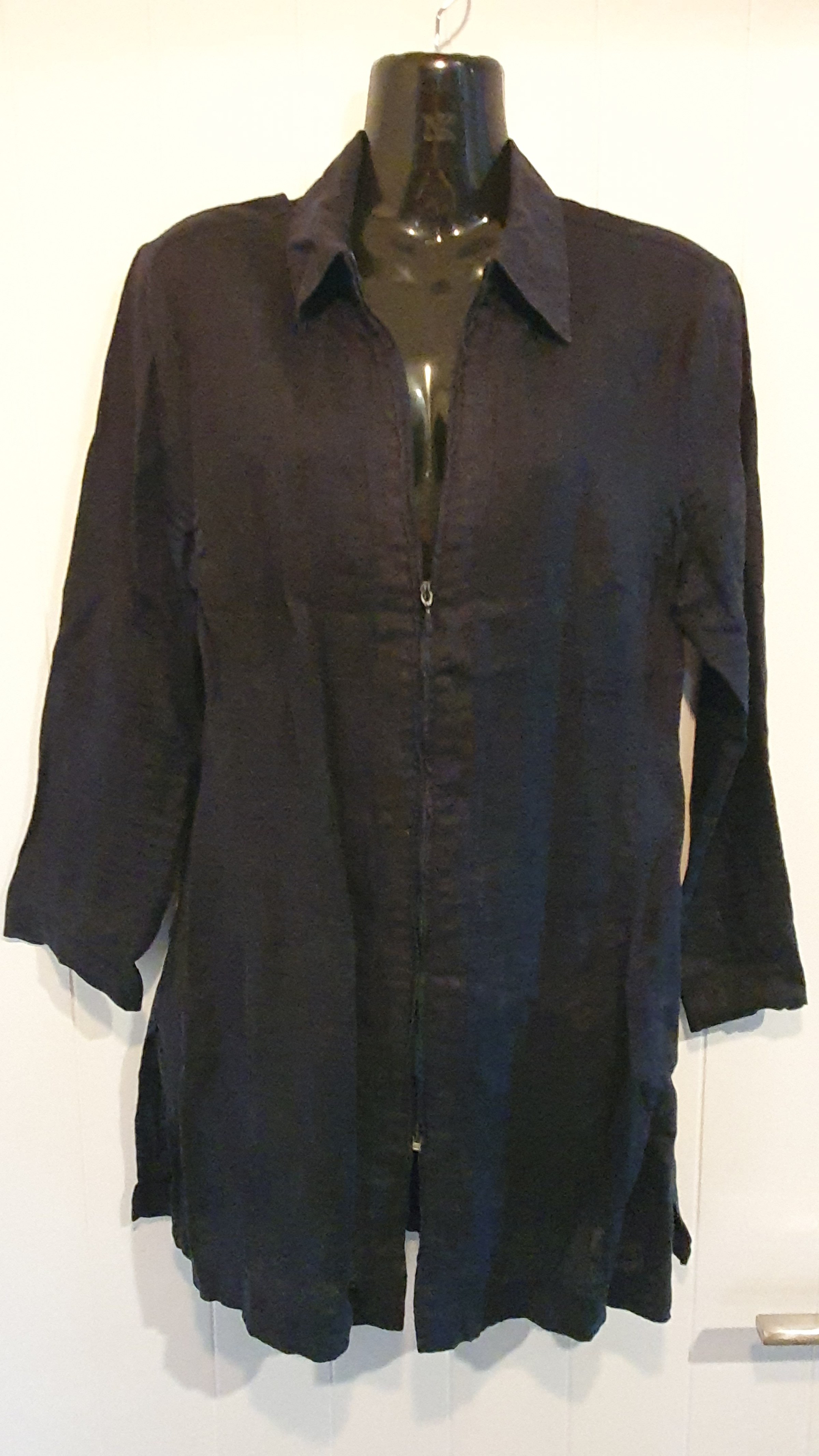 Claudia Sträter Linen Zip Shirt Black Size 10