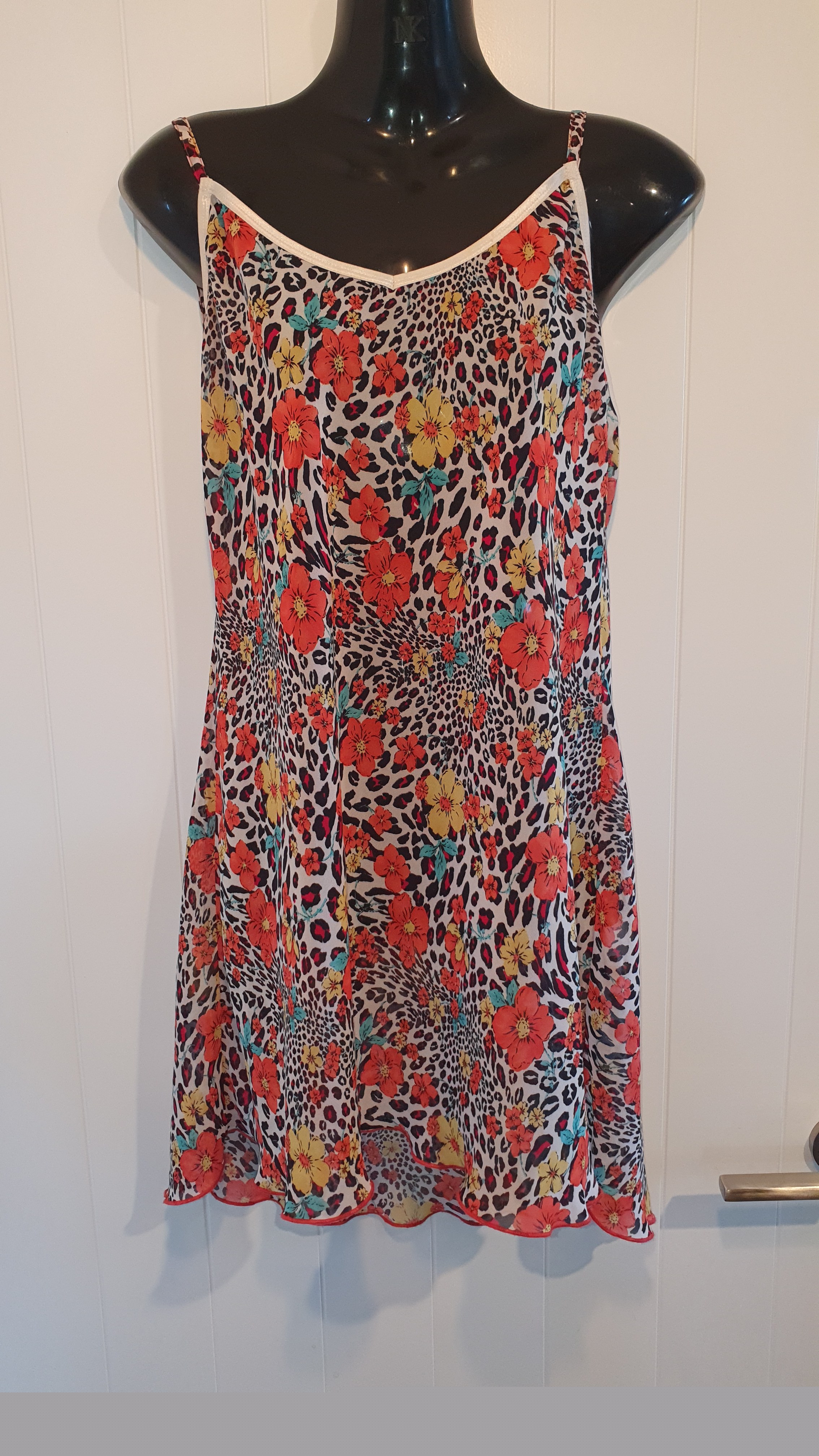 TCD Camisole Leopard Floral Print Size 0 (s) Slip Top NZ Made