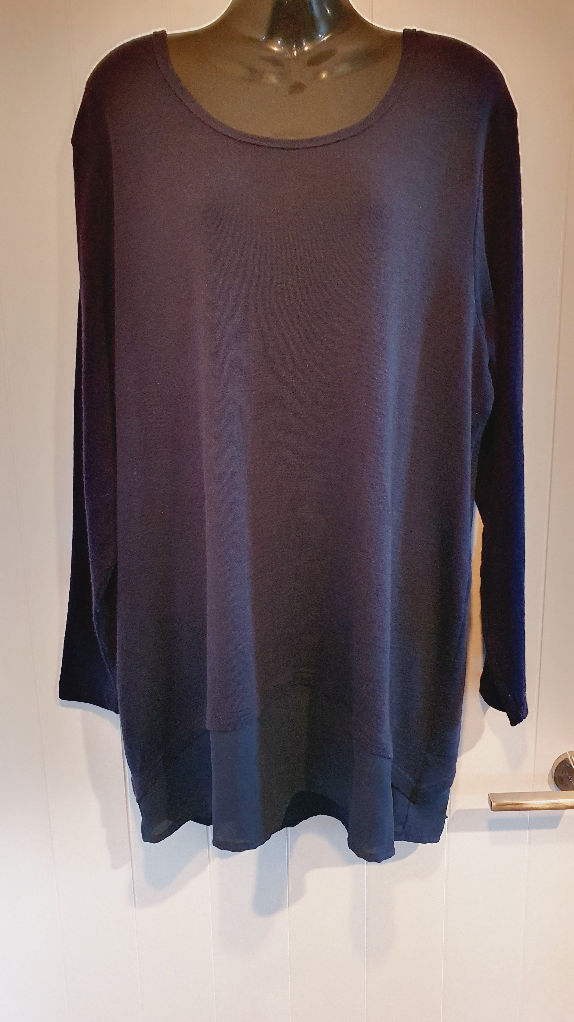 Foil Longline Tunic Top Black Size 2XL Lightweight Layered