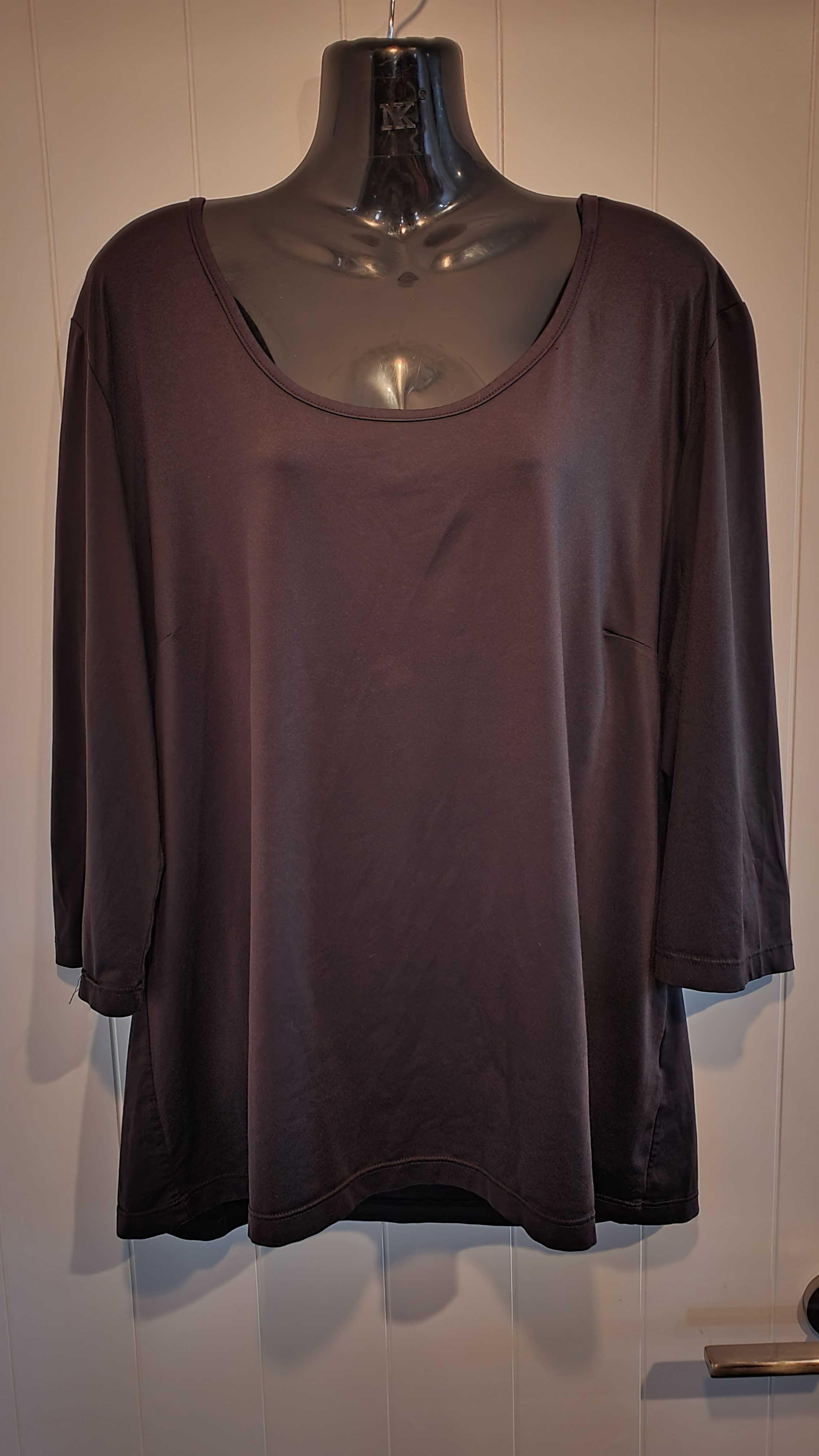 TS Longline Top Black Size M 3/4 Sleeve