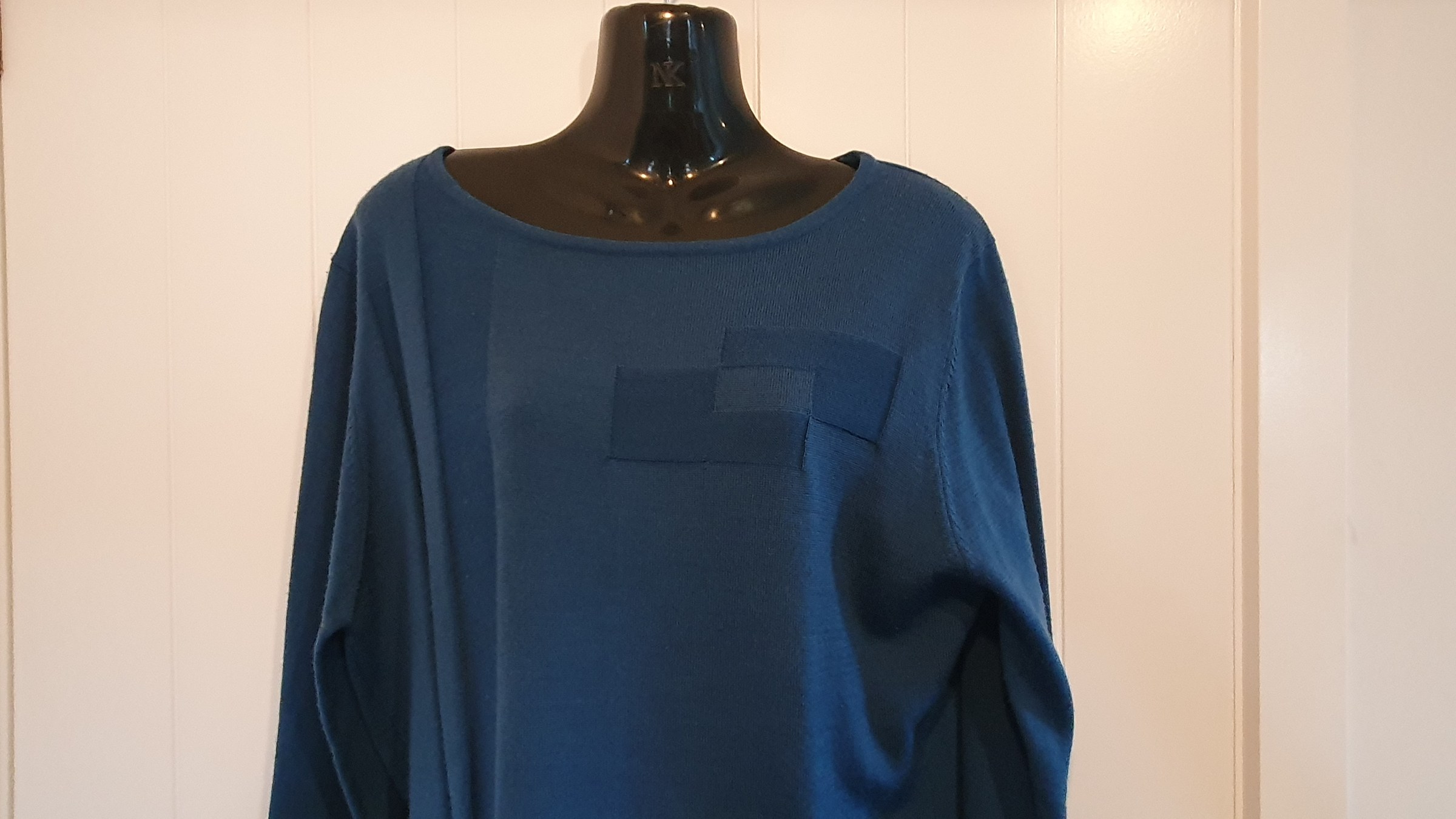 Audé Knit Top Blue Merino Wool Size XL Lightweight