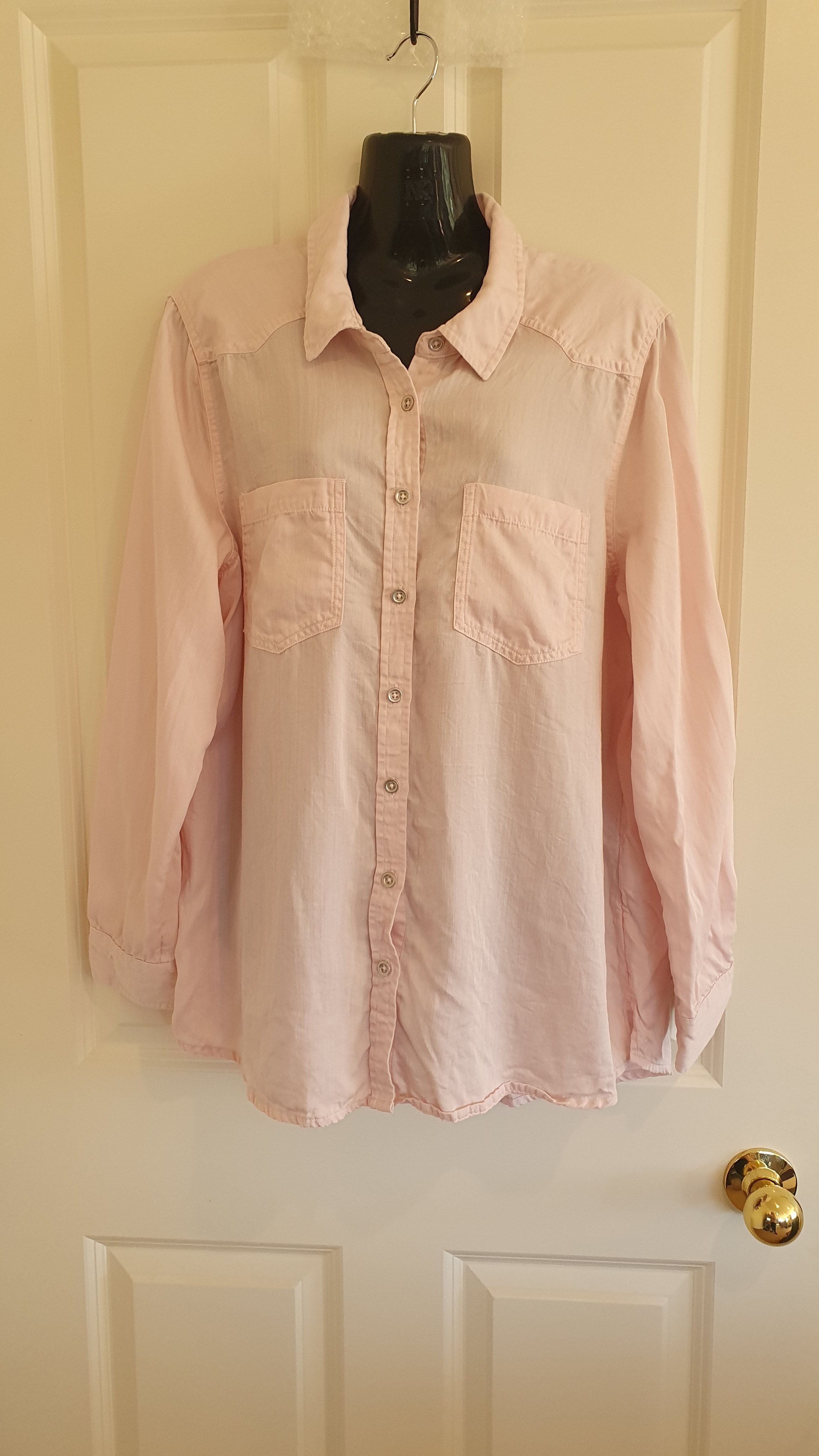 Denim Republic Lyocell Shirt Blush Pink Size 16 Button Front