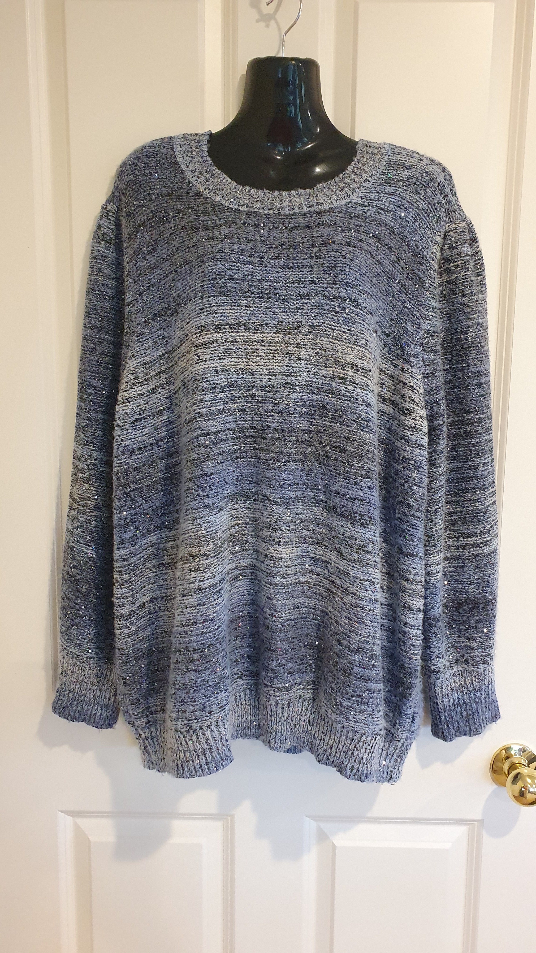 Studio Curve Blue Marled Knit Jumper XXL