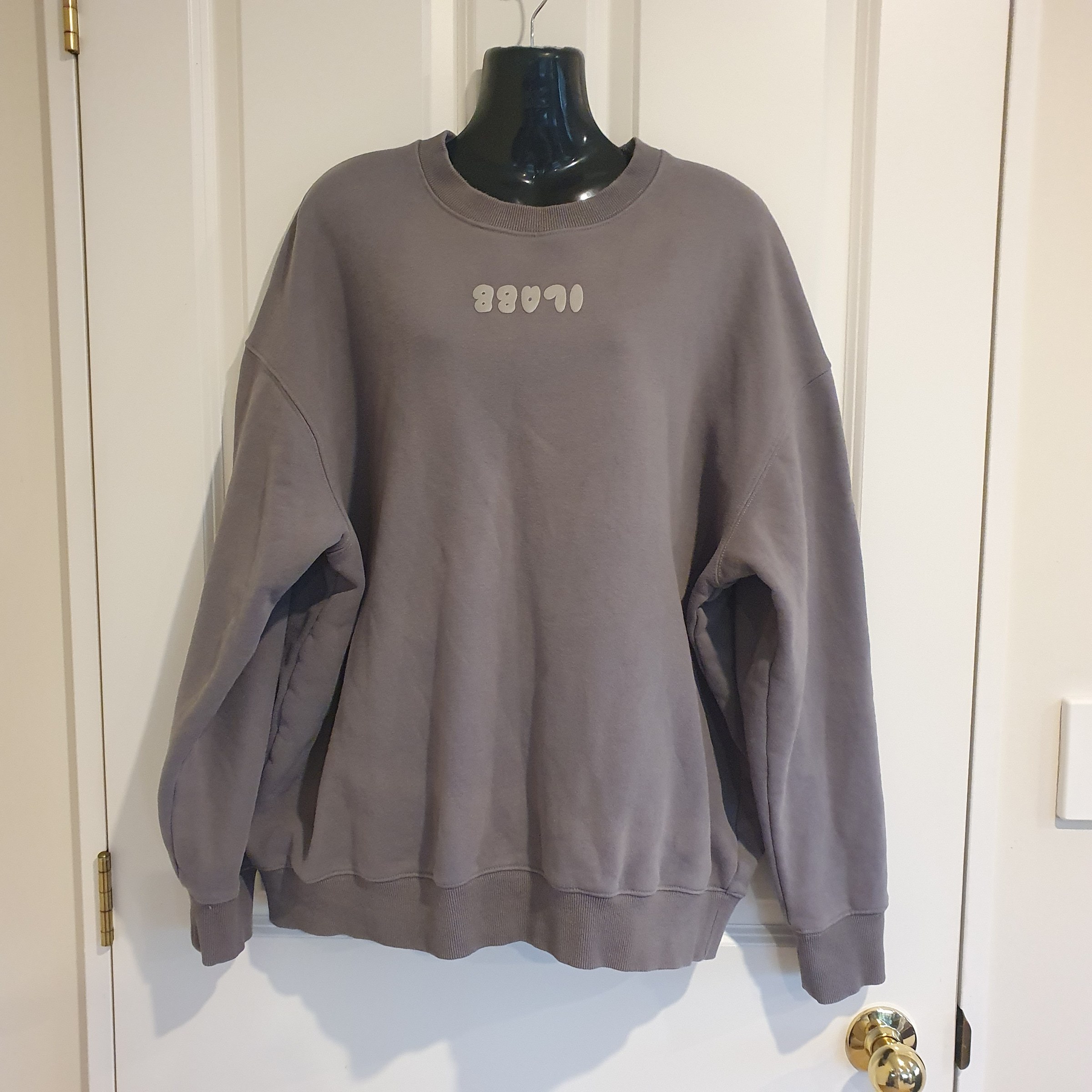 ilabb Oversized Crew Neck Sweatshirt XL Grey Fleece Jumper Streetwear NZ