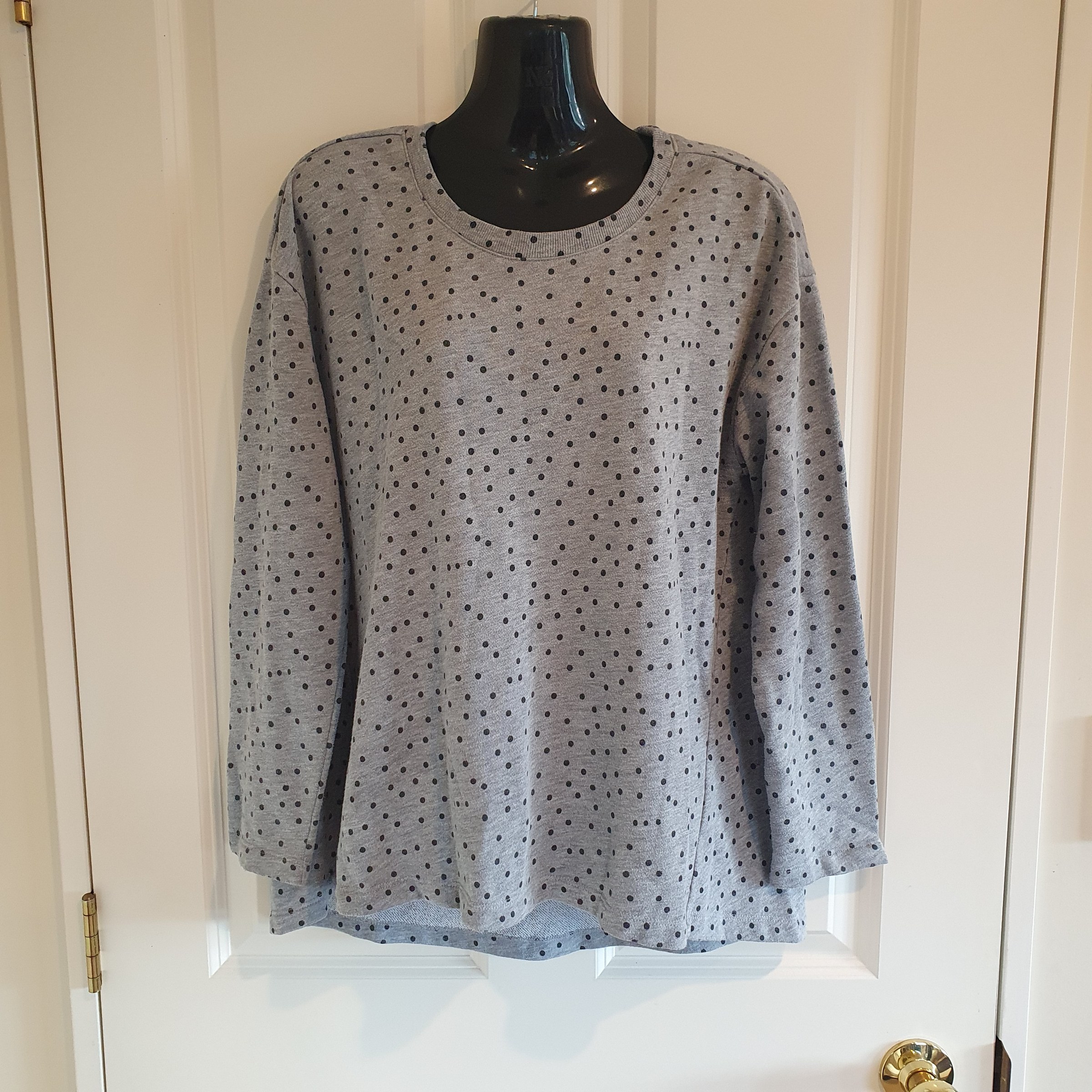 Jump Grey Polka Dot Sweatshirt Top Size M