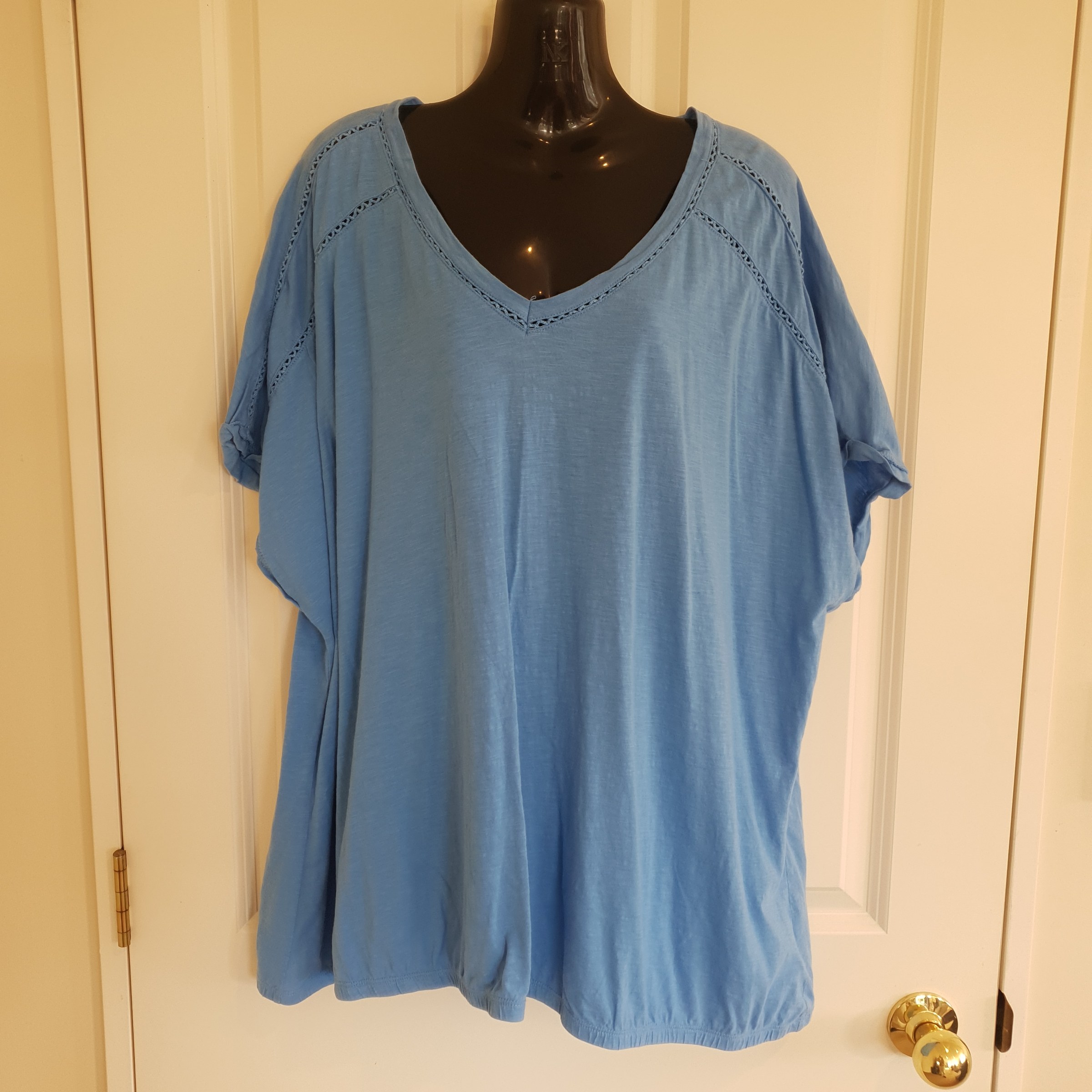 Studio Curve 3XL Blue Cotton Relaxed Top – Approx NZ 22–24