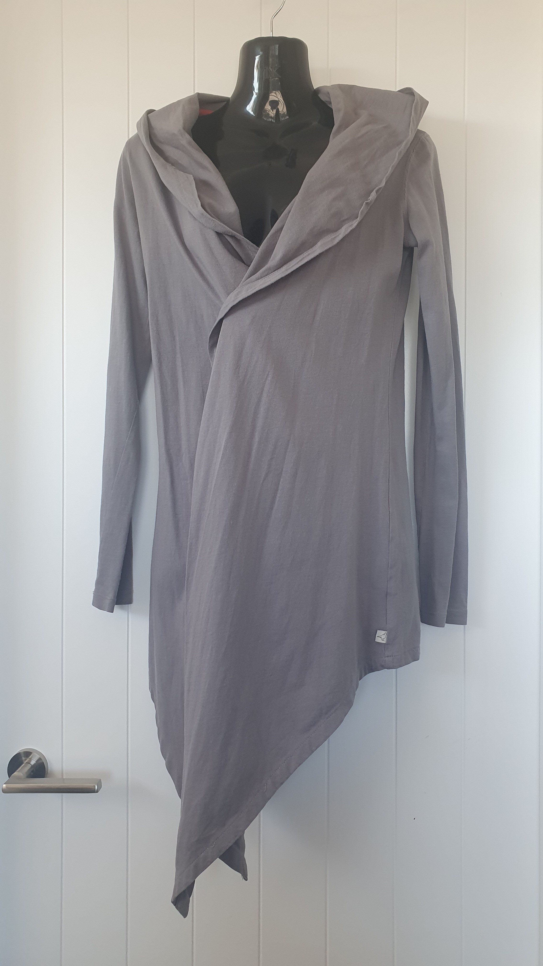 Jethro & Jackson Hooded Asymmetrical Top Grey Size 8 Cotton