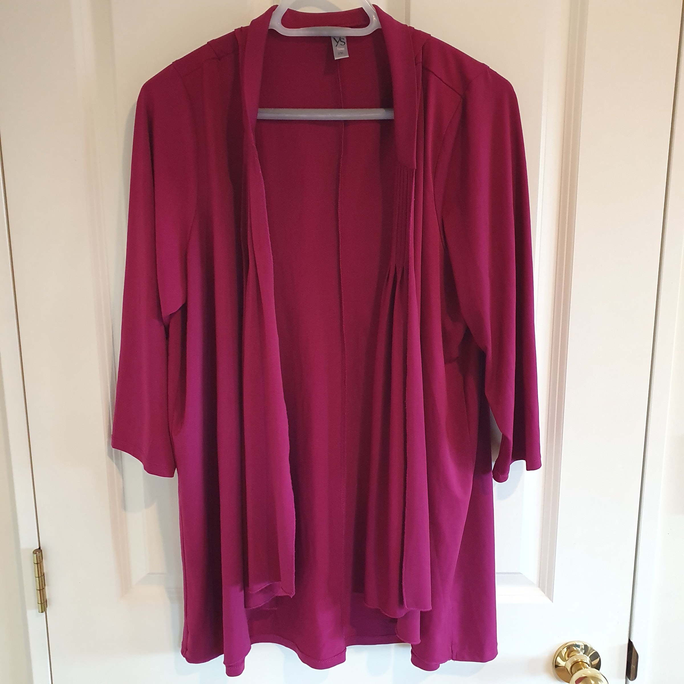 YS Luxe Mauve Open Front Longline Cardigan Size 2XL Plus Size